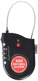 Lock Alarm Accessories Lock Alarm Unisex's 1411 Heavy Duty Security Lock, Black, 70 cm / Medium