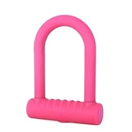 UFFD Accessories Lock for Bicycle, U Lock Combination Heavy Duty Bike Lock Combination, 18mm Bike Lock Bicycle Heavy Duty Combination U Lock Bike Lock Anti Theft (Color : Pink)