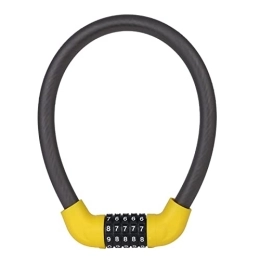 LZQpearl Accessories LZQPearL Bike Locks Bike Chain Lock with 5-Digits Codes Combination Cable Lock Anti-theft Portable Security Steel Chain Motorcycle Password Lock (Color : Yellow 17.2X570mm)