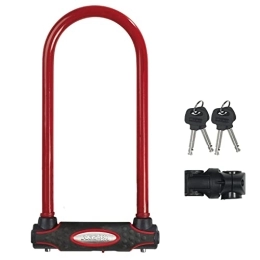 Master Lock Accessories Master Lock Heavy Duty Bike D Lock [Key] [Universal Mounting Bracket] [Certified Bike Lock] [Long Shackle] [Red] 8195EURDPROLWR - Ideal for Bike, Electric Bike, Mountain Bike, Road Bike, Folding Bike