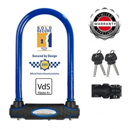 Master Lock Accessories Master Lock Heavy Duty Bike D Lock [Key] [Universal Mounting Bracket] [Certified Bike Lock] [Police Approved] [Blue] 8195EURDPROCOLB - Ideal for Bike, Electric Bike, Mountain Bike, Road Bike, Folding