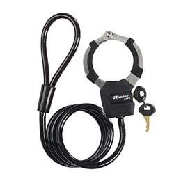 Master Lock Accessories Master Lock Unisex's Cable Bike Lock with Cuff [1 Meter] 8275EURDPROBLK-Best Used for Scooter, Troller, Strolers, Sport Equipments, Black, One Size