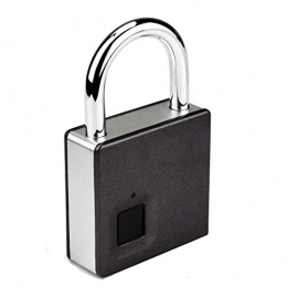 MDZZ Accessories Mdzz Fingerprint Padlock Cabinet Lock Waterproof 304 Stainless Steel Lock Warehouse Garden Door Iron Door Anti-theft Lock Password Lock (Color : Silver)