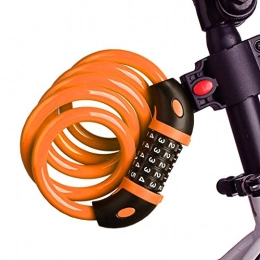 MDZZ Bike Lock Mdzz Password Bicycle Lock Mountain Bike Lock Anti-theft Password Lock Cable Lock Wire Lock (Color : Orange, Size : 120cm)