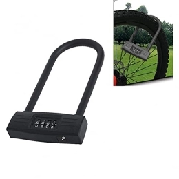 MGUOTP Accessories MGUOTP Anti-Theft Bicycles U Lock Heavy Duty Bike Combination Lock Combo Gate Lock Anti-scratch And Waterproof For Bike Scooter Motorcycles U-Lock, Black (Color : Black)
