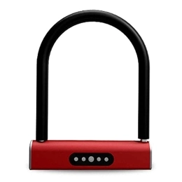MGUOTP Bike Lock MGUOTP Smart Bluetooth U-lock Cycling U-Locks Anti-theft Lock For Bicycle Tricycle Scooter Gate Anti-hydraulic Shear Unlock, Red, One Size (Color : Red, Size : One Size)