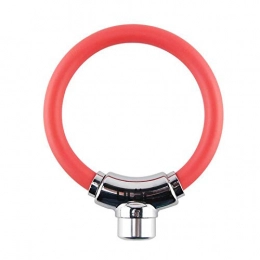 LQLQL Accessories Mini Bicycle Lock 2 Keys Universal Anti-Theft Small and Portable Ring Lock Cycling MTB Bike Zinc Alloy Security Cable Lock, Red