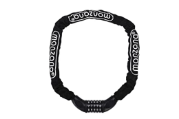 Monzana 5 Digit Bicycle Combination Lock Chain 6mm Steel Links 90cm Length Black For Motorcycles Scooters Bicycles