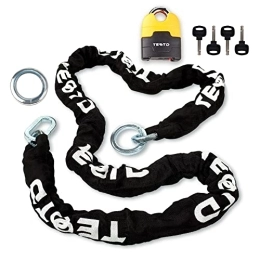 TEOOTD Accessories Motorcycle Chain Lock 6.6feet / 200cm Long Heavy Duty Anti Theft Bike Chain Locks Security Bicycle Lock with Bright-colored Lock, Cut Proof Moped Lock with 4 Keys for Motor, Scooter, Gates(Updated Version)