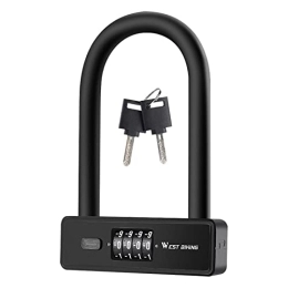 Motorcycle Lock,Security Bicycle Combination U Lock with 2 Keys - Universal Scooter 4 Digit Lock for Security, Resettable Bicycle Lock for Electric Bike Gzales