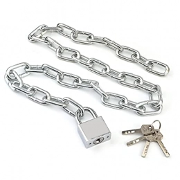 MroMax Accessories MroMax Bike Bicycle Motorcycle Cycling 63mm x 4.5mm Length Secuirty Chain Lock Silver