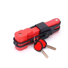 MTCWD Accessories MTCWD Bicycle Folding Lock Portable Bike Lock Motorcycle Lock High Security Performance Anti-theft Waterproof Anti-corrosion (Color : Red)
