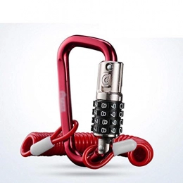 MTK Accessories MTK Bike lock cable, Bicycle 4-digit password anti-theft lock Steel cable helmet lock Bag backpack padlock, long 165cm