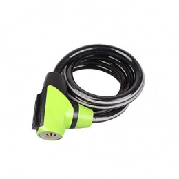 MUBAY Accessories MUBAY Bike Lock, Bike Locks Cable Lock Coiled Secure Keys Bike Cable Lock with Mounting Bracket, reflective safety lock riding anti-theft lock. (Color : Green)