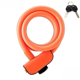 MuMa Bike Lock MuMa Self Coiling Bike Cable Lock，With 2 Keys, 1.2M Anti-theft Steel Wire Cycling Chain Locks, ForElectric Cars Bicycle Lock (Color : Orange, Size : 120cm)