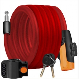 MyWheelieBin Accessories MyWheelieBin Anti-theft And Bold Steel Cable Lock For Bicycle Mountain Bike red