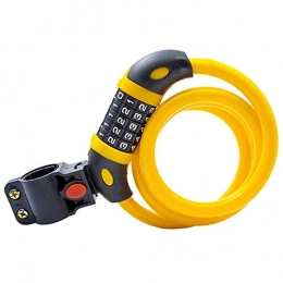 N / A Bike Lock N / A Anti Theft Durable Lengthen Portable Fixation Bicycle Combination Lock Bicycle (Color : Yellow)
