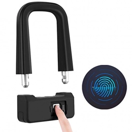 N / B Bike Lock N / B U-shaped lock, smart fingerprint lock, bicycle lock, with LED light, fast identification, high sensitivity, rechargeable battery, waterproof