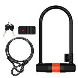N / C Bicycle lock set, U-shaped anti-theft lock, rubber coating, double bolt lock, strong and durable, suitable for all types of bicycles