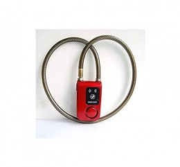 NBXLHAO Accessories NBXLHAO Bicycle Lock Bicycle Alarm Password Electric Car Anti-Theft Lock Smart Chain Lock Bluetooth Keyless Lock Bike bike lock bicycle, Red