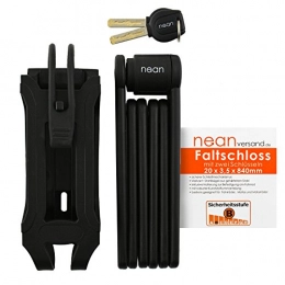 nean Accessories Nean folding bike lock with holder and 2security keys, 20x 3.5x 840 mm