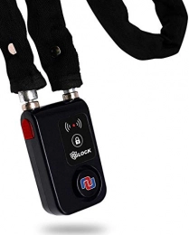 NUNET  Nulock Keyless Bluetooth Bike / Motorcycle / Gate Lock Ip44 Splash-Proof Cycling Lock With 110Db Alarm, 0.38" Diameter 31-Inch Clothe Covered Chain