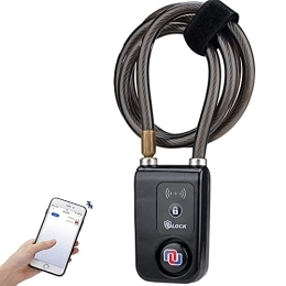 Nulock Keyless Bluetooth Bike/Motorcycle/Gate Lock Ip44 Splash-Proof Cycling Lock With 110Db Alarm, 0.38" Diameter 47-Inch Braided Steel Cable