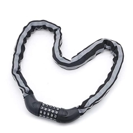 NUZAMAS  NUZAMAS Combination Bicycle Chain Lock, Cable Locks High Security 5 Digit Resettable Combination Bike, Scooter, Grills Lock with Reflective Chain Cover