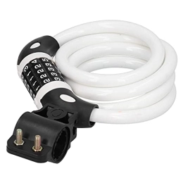 OFUNGO Bike Lock OFUNGO Cable Network Cable，Bike 5‑Digit Combination Lock, Strong Cutting Resistance Anti‑theft Bicycle Password Lock for Sports Equipment for Lock Cars (Color : White)