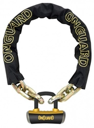 ONGUARD Bike Lock On-Guard Beast Chain with Shackle Lock, Unisex, 8018, Black, 180 x 3 x 4 cm