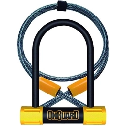 ONGUARD  ONGUARD 45008015M Bulldog Medium DT W / 4' Loop Cable (3.55" X 6.90") Bicycle Lock, Black / Yellow, 3.55" X 6.90