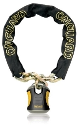 ONGUARD Bike Lock Onguard Beast Chain Lock with X2 Padlock (Black, 110 cm x 12 mm)