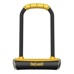 On-Guard Bike Lock OnGuard Brute LS-8000 Keyed Shackle Bike Lock, Keyed Shackle Bike Locks, High Security & Reliable, Bicycle Lock With Co-Moulded Crossbar, Locks Shackle On Four Sides, Hardened Steel Cycle Lock, D Lock