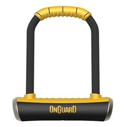 On-Guard Accessories OnGuard Brute STD-8001 Keyed Shackle Bike Lock, High Security & Reliable, Bicycle Lock With Co-Moulded Crossbar, Locks Shackle On Four Sides, Hardened Steel Cycle Lock, D Lock, Bike Accessories