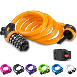 Opaza Bike Lock with 5-Digit Code, 1200mm Bicycle Lock Combination Cable Lock Lightweight & Security Bike Chain Lock for Bicycle, Mountain Bike, Scooter (Orange)