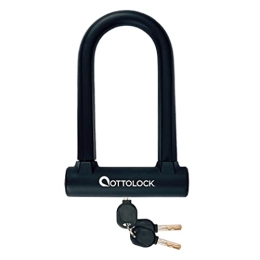 OTTOLOCK Bike Lock OTTOLOCK OTTLOCK SIDEKICK Compact U-Lock bicycle lock | Size 7 cm x 14.5 cm | Weighs only 750 grams | silicone coated Schwarz