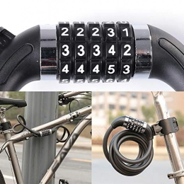 OurLeeme Bike Lock OurLeeme Bike Cable Lock, 1.8m Anti-Theft Steel Wire Heavy Duty Cycling Chain Locks for Bicycle Scooter (Combination Lock)