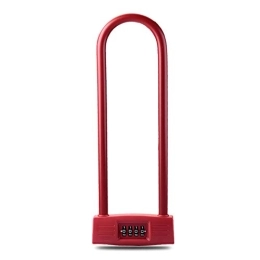 Ouumeis Accessories Ouumeis Bike Lock Anti-Theft Password Lock U Type Lock, 4-Digit Password, Full Mechanical Structure Lock, Security And Anti-Theft, Surface Environmentally Friendly PC, 350 * 120 * 30Mm, Red