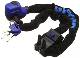 Oxford  Oxford Hercules Chain Lock with Cloth Sleeve and Quick Release Jubilee Clip Bracket - Black / Blue, 90 x 6 mm