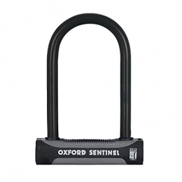 Oxford Bike Lock Oxford Sentinel+ Cycling U-Lock - 260mm x 14mm / Plus Secure By Design SBD Sold Silver Key Bicycle Cycle Bike High Security Secure Tough Hardened Steel Shackle Anti Theft Accessories