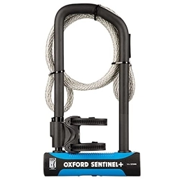 Oxford  Oxford Sentinel Pro Duo Cycling U-Lock - 32cm x 17.7cm & Extender Cable / Sold Secure Bicycle Gold SBD Solid Steel Shackle Heavy Duty Metal Security Bike Lock Strong Tough Anti Theft Cycle Protective