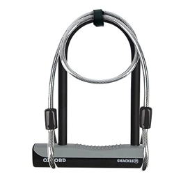 Oxford  Oxford Shackle 12 Duo Cycling U-Lock - 310mm x 190mm & 1.2m Lockmate Cable / Secure Key Bicycle Cycle Bike High Security Secure Tough Hardened Steel Shackle Anti Theft Accessories D-Lock