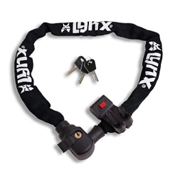 P4B Accessories P4B Secure Chain Lock Made of Hardened Steel With 3 Keys + Frame Holder Bicycle Lock Length = 1000 mm (Black)