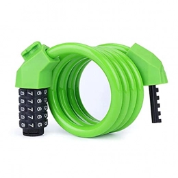  Accessories Password Bike Lock, Portable Anti-Theft Bicycle Ring Lock With 5-digit Code and Bracket, For Mountain Bike Tricycles and Scooters(Green)
