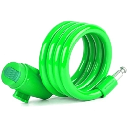 PURRL Accessories PURRL Bicycle Lock 120cm Cable Lock With 2 Keys And Metal Cable Bicycle Lock Heavy Load, Safe Combination With Mounting Bracket For Bicycle Tricycle (Color : Green, Size : 1.2m) little surprise