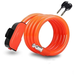 PURRL Accessories PURRL Bike Lock, Bike Locks Cable Lock Coiled Secure Keys Bike Cable Lock (Color : Orange, Size : 1.2cm-120cm) little surprise