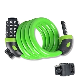 PURRL Accessories PURRL Bike Lock Cable, Code Lock With 5-Ddigit Dynamic Password, 4 Feet High Hardness Steel Cable, Used To Protect Outdoor Bicycles And All Moving Items (Color : Green, Size : 1.2M) little surprise