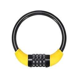 PURRL Bike Lock PURRL Bike Lock Cable Combination Bike Lock 4 Digit Resettable Bicycle Cable Lock for Road Mountain Bike Motorcycle Scooters (Color : Yellow, Size : 10cmx9.7cm) little surprise