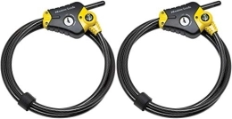 Master Lock Bike Lock Python Adjustable Locking Cable , Black and Yellow , 6' x 3 / 8 diameter(2-Pack)
