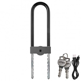 Qiterr Bike Lock Qiterr U-Lock, Metal Smart Fingerprint Lock IP66 Waterproof Security Anti-theft Lock with 2 Keys
